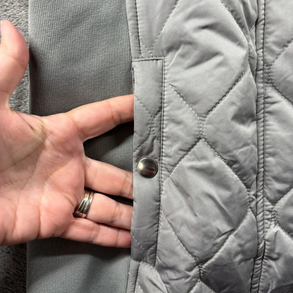 Kim Rogers Women NWT Vest Quilted Puffer Full Zip Pockets Layering New Gray XL